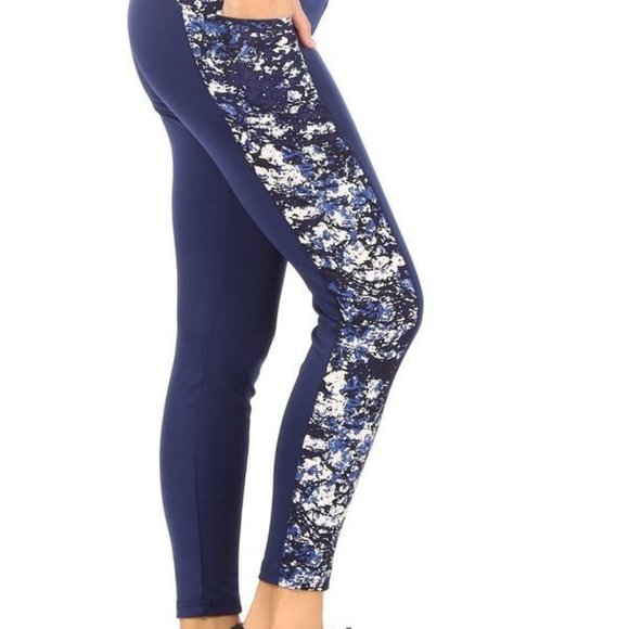 Navy Blue Sport Leggings - Picture 1 of 5